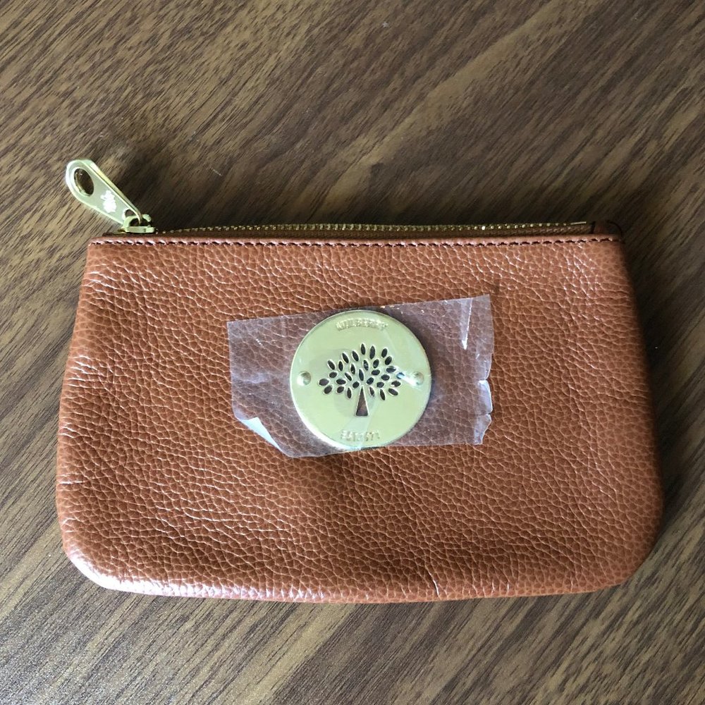 Mulberry brown leather wristlet/clutch